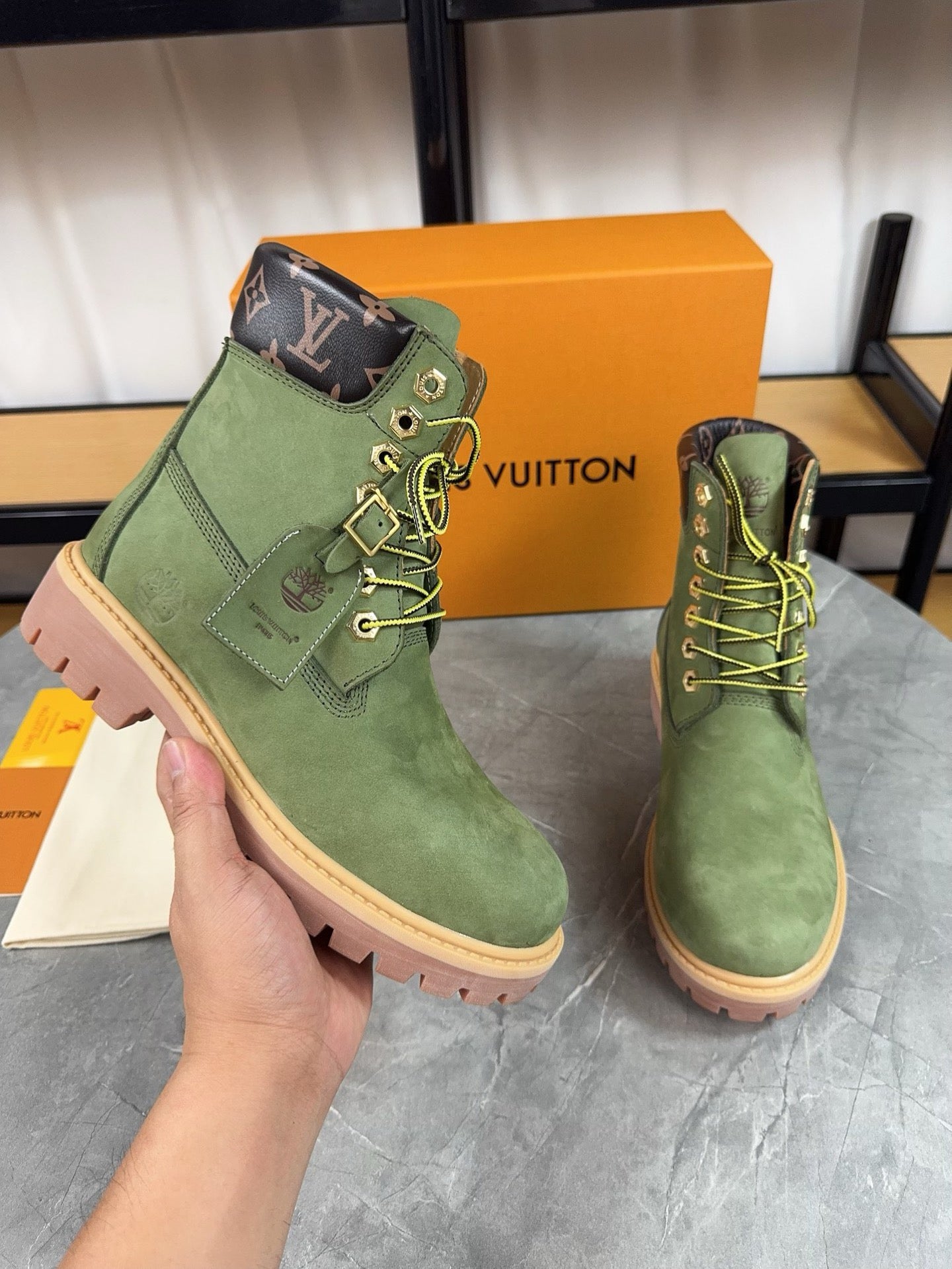 Louis Vuitton x Timberland boots