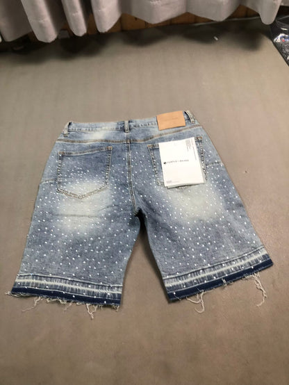Purple Cross Jeans Shorts