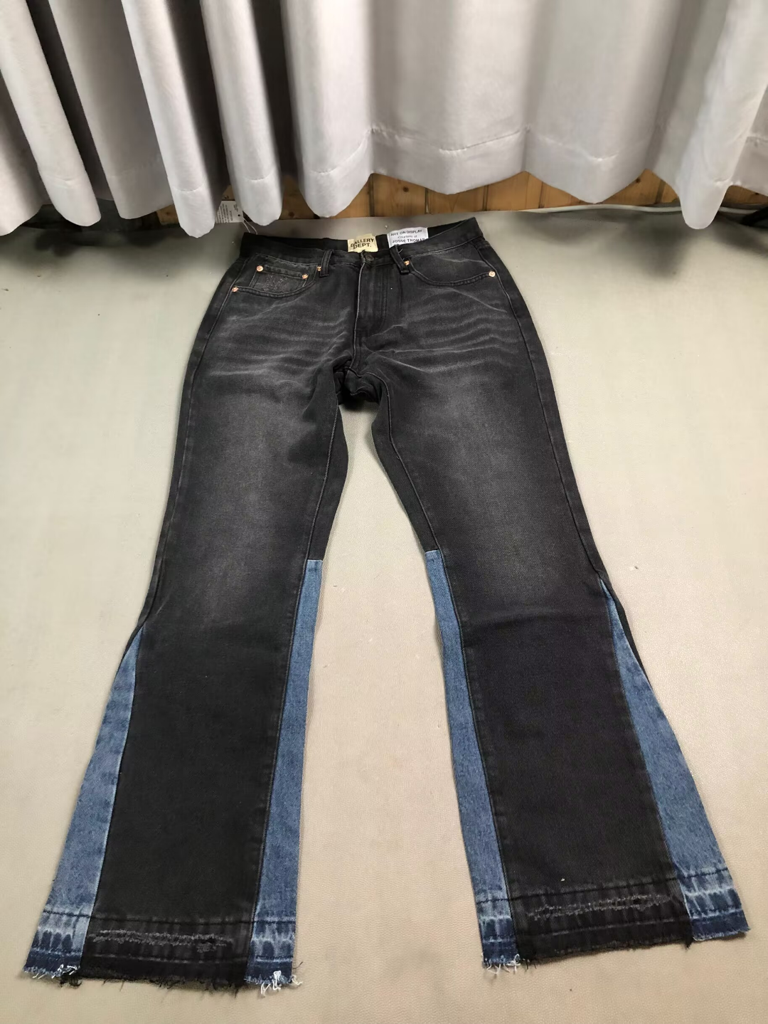 Washed Black Panel Jeans