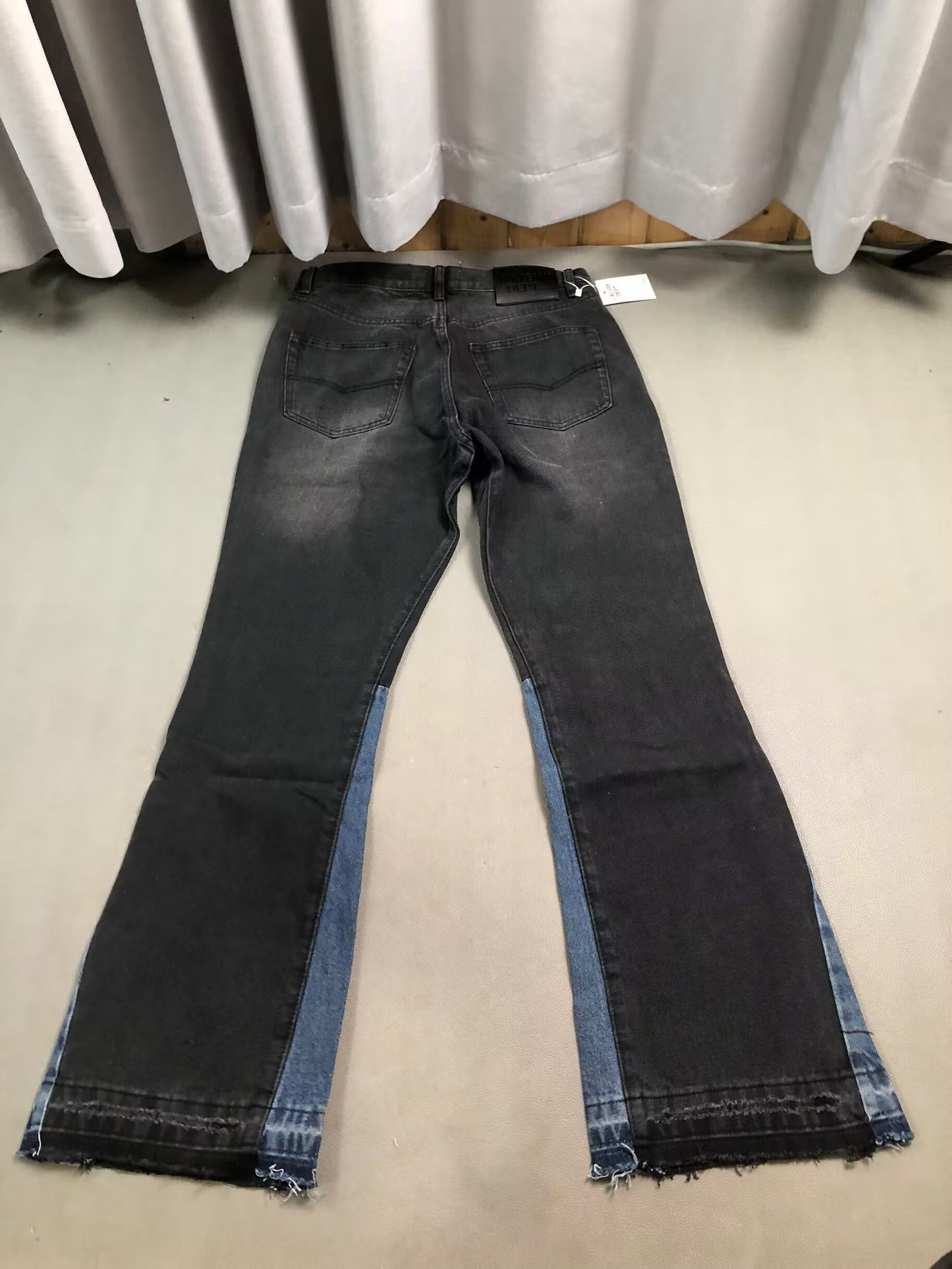 Washed Black Panel Jeans
